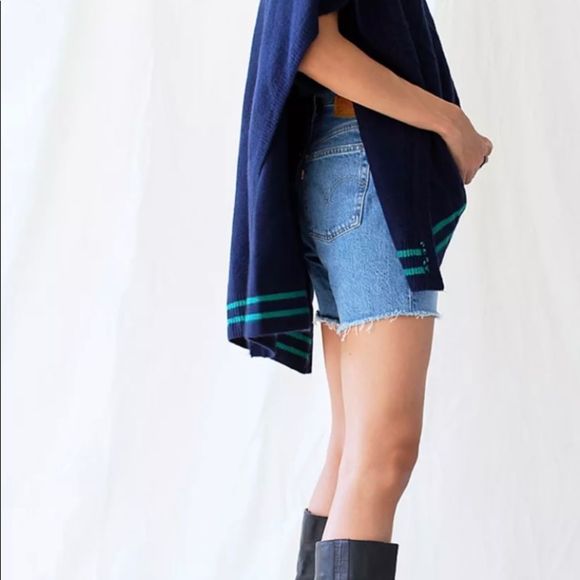 NWT Free People Harbour Stripe Cable Poncho - Picture 3 of 8